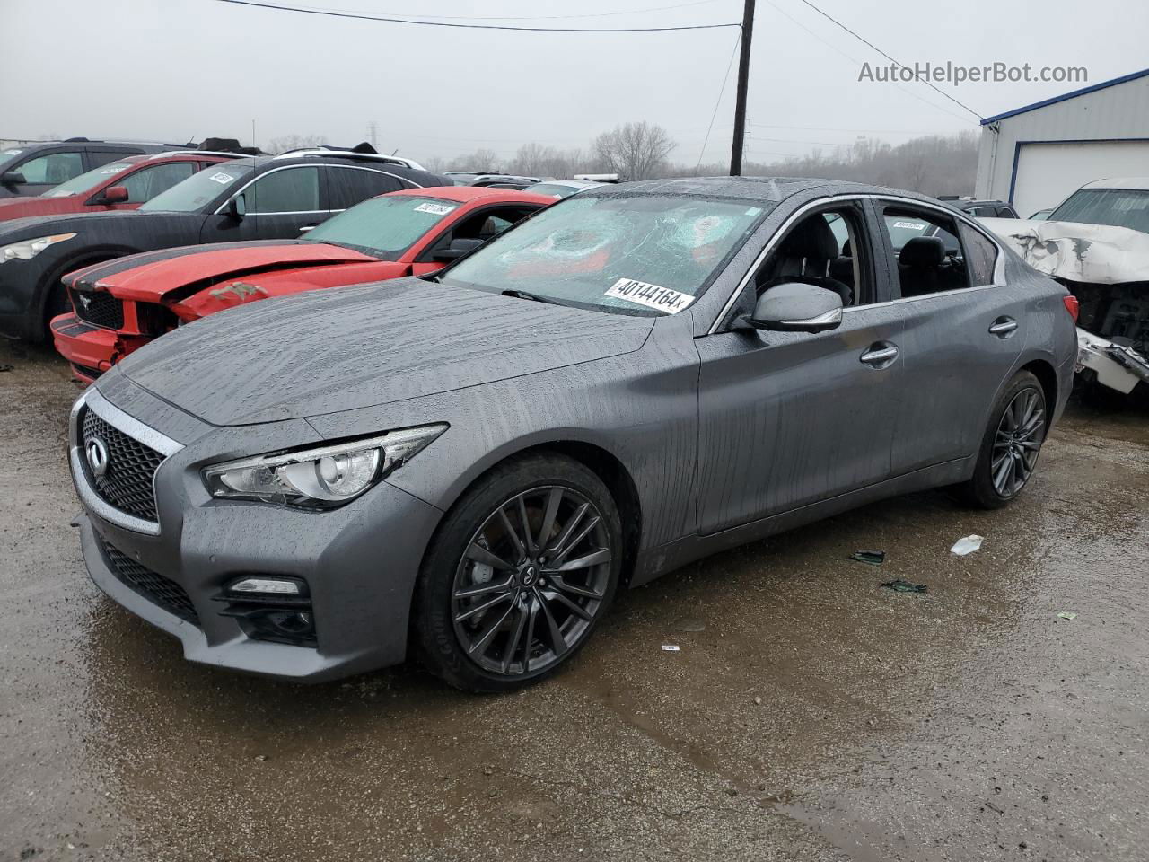 2016 Infiniti Q50 Red Sport 400 Gray vin: JN1FV7AR1GM450358