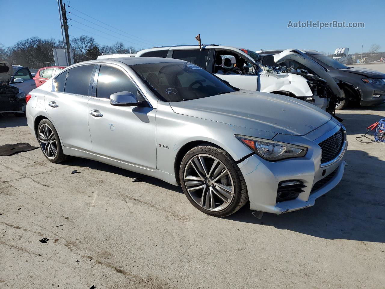 2016 Infiniti Q50 Red Sport 400 Silver vin: JN1FV7AR4GM451732