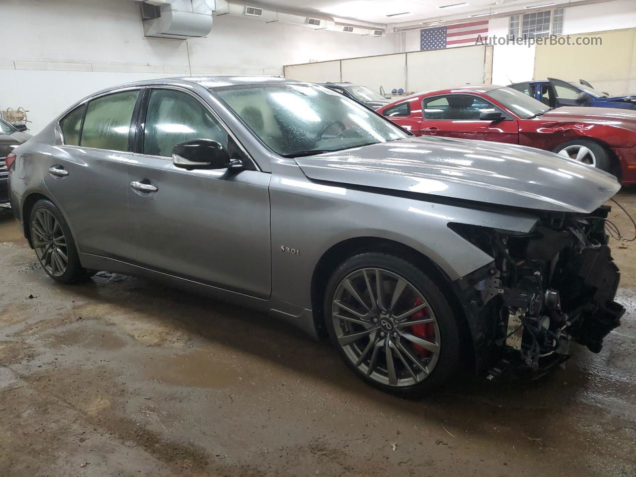 2019 Infiniti Q50 Red Sport 400 Gray vin: JN1FV7AR5KM830019