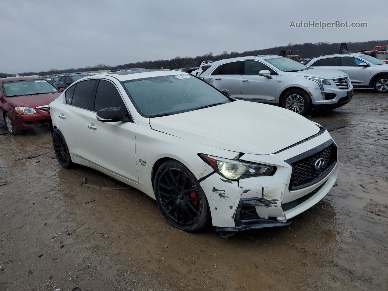 2019 Infiniti Q50 Red Sport 400 White vin: JN1FV7AR5KM830022