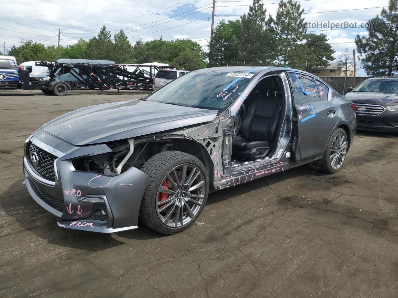 2018 Infiniti Q50 Red Sport 400 Gray vin: JN1FV7AR7JM480150