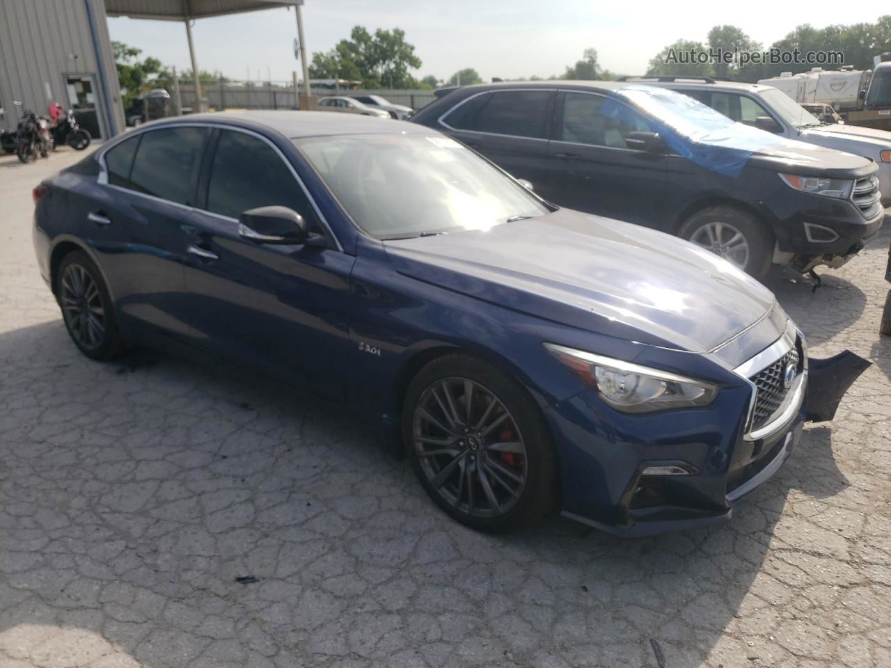 2018 Infiniti Q50 Red Sport 400 Blue vin: JN1FV7AR7JM480391