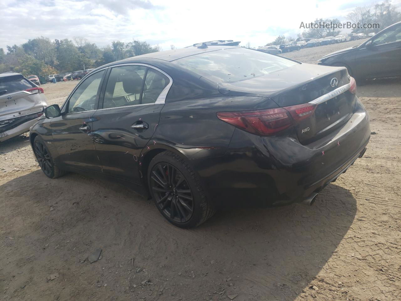 2019 Infiniti Q50 Red Sport 400 Black vin: JN1FV7ARXKM800837