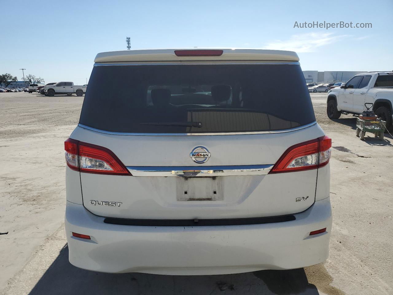 2015 Nissan Quest S White vin: JN8AE2KP0F9124001