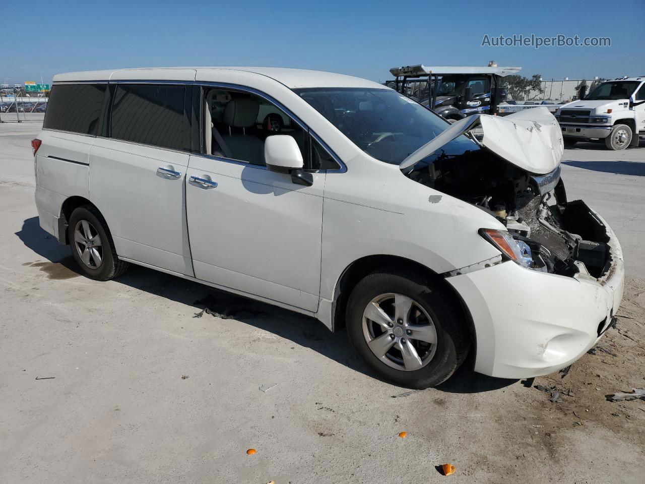 2015 Nissan Quest S White vin: JN8AE2KP0F9124001