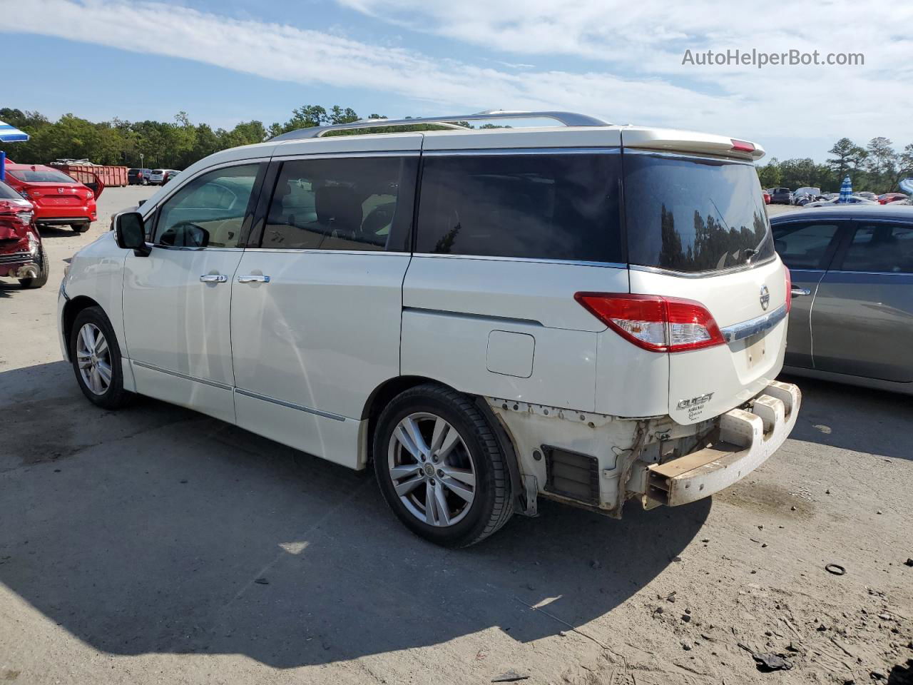 2015 Nissan Quest S White vin: JN8AE2KP0F9129845