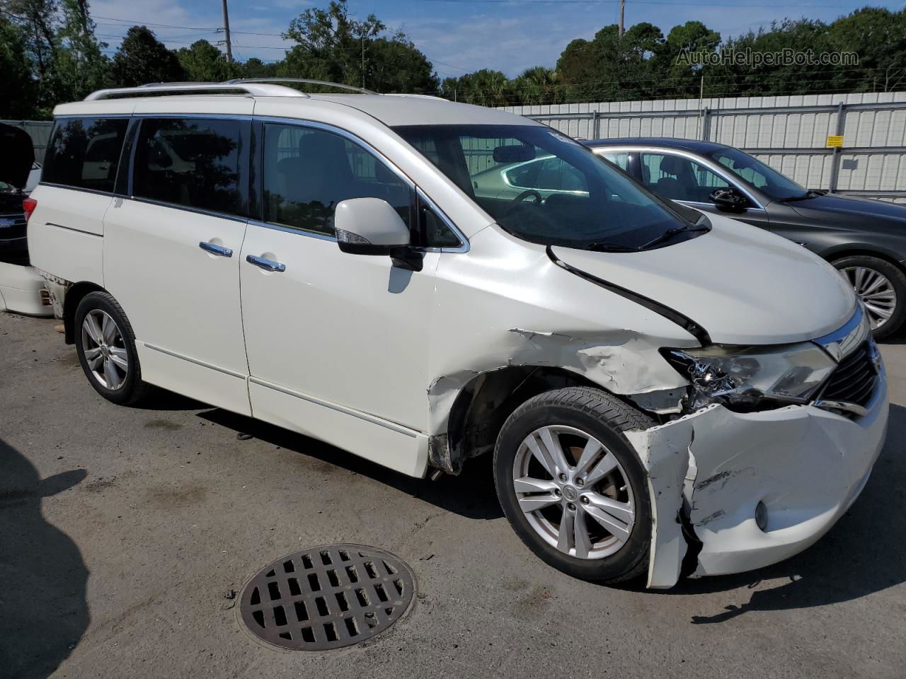 2015 Nissan Quest S White vin: JN8AE2KP0F9129845