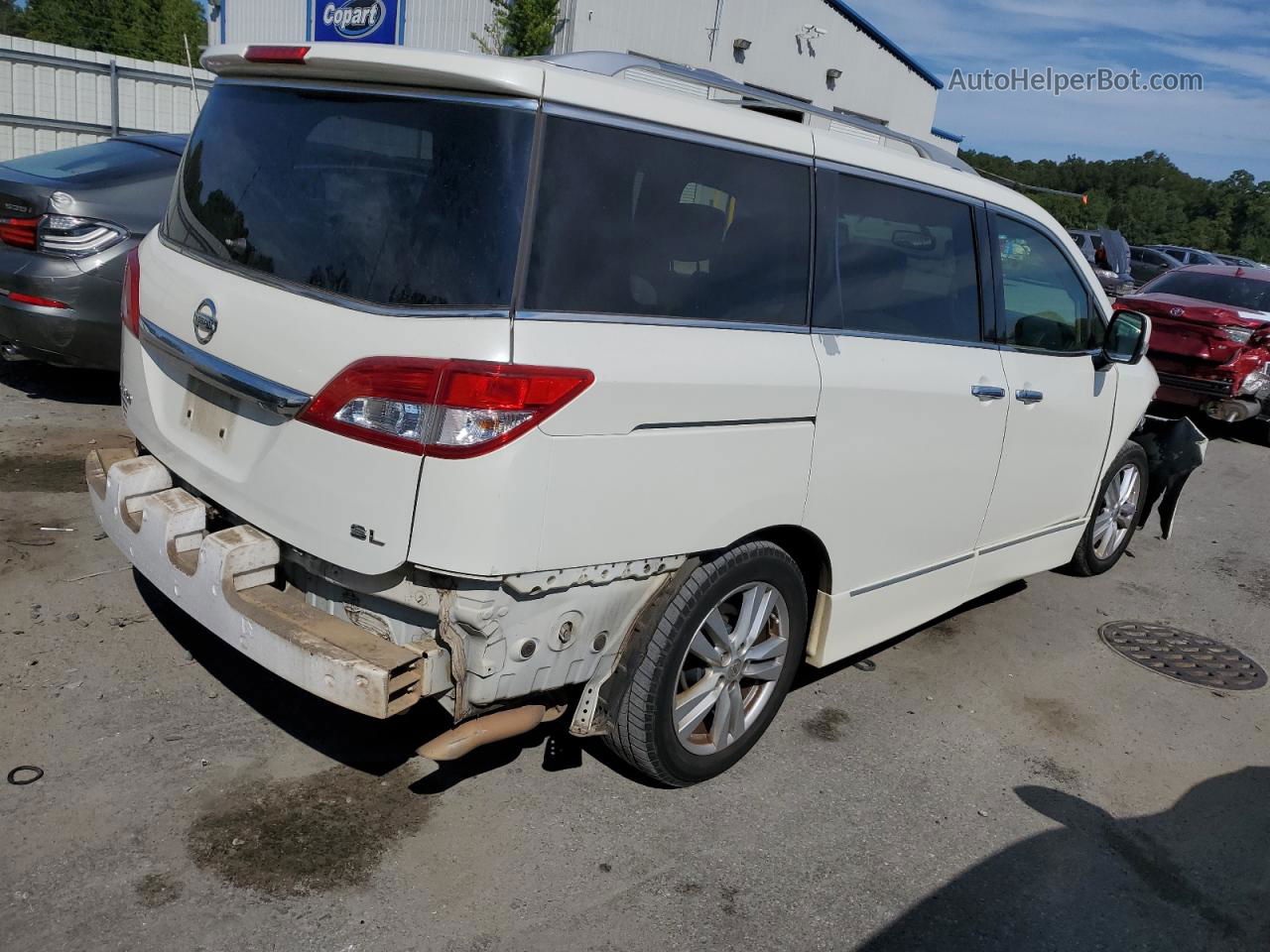 2015 Nissan Quest S White vin: JN8AE2KP0F9129845