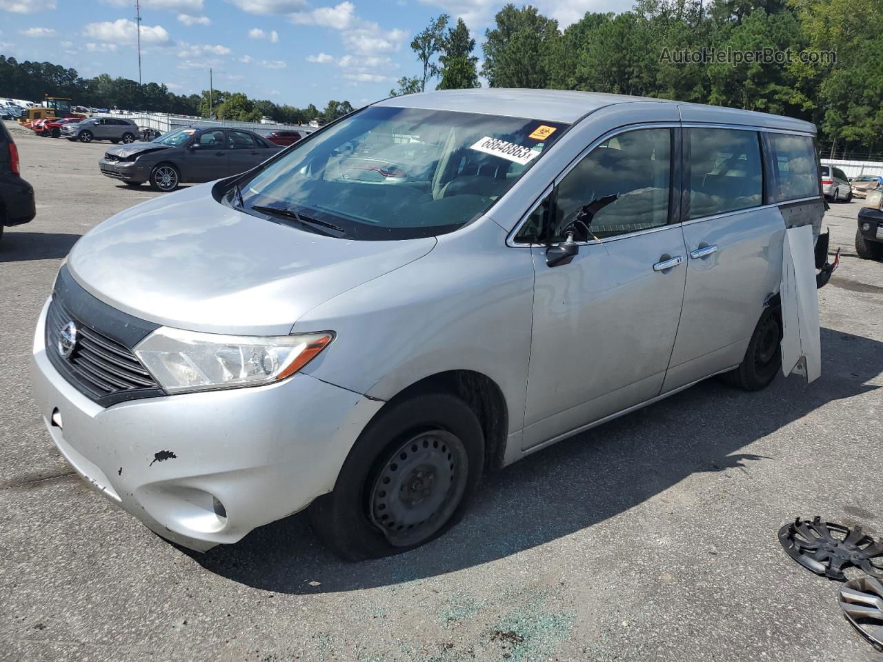 2015 Nissan Quest S Silver vin: JN8AE2KP0F9130381