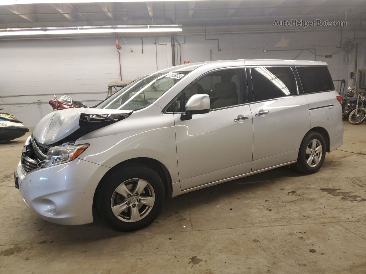 2015 Nissan Quest S Silver vin: JN8AE2KP0F9130655