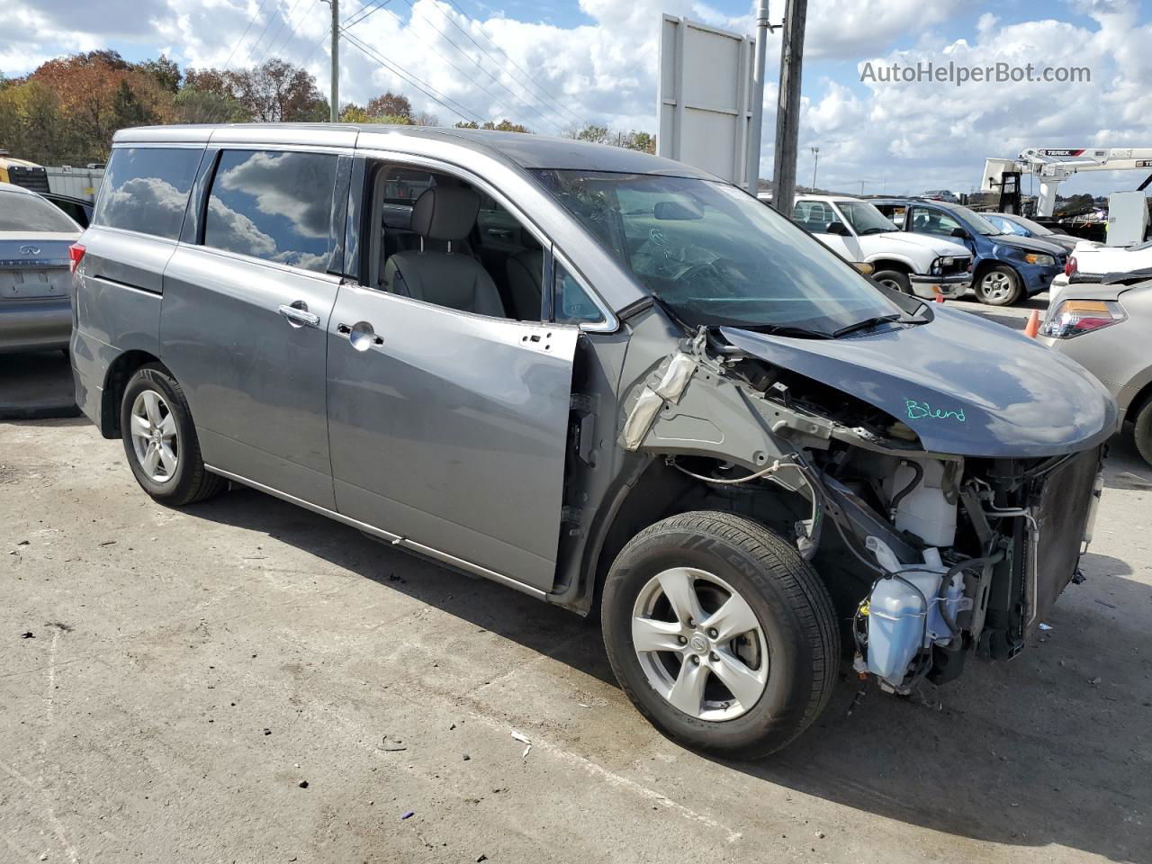 2015 Nissan Quest S Silver vin: JN8AE2KP0F9133409