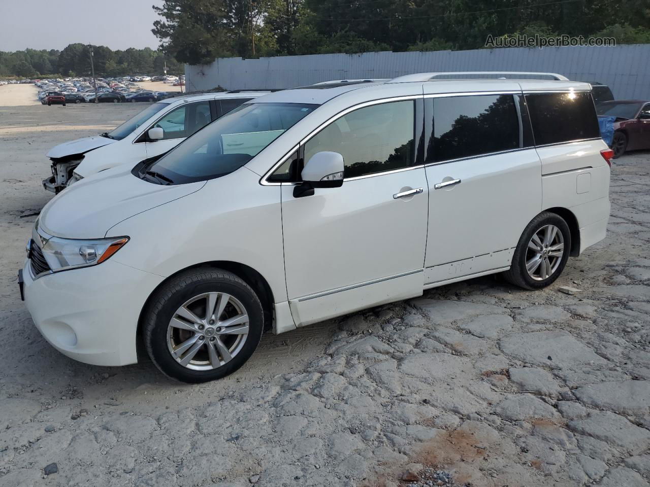 2015 Nissan Quest S White vin: JN8AE2KP1F9122371