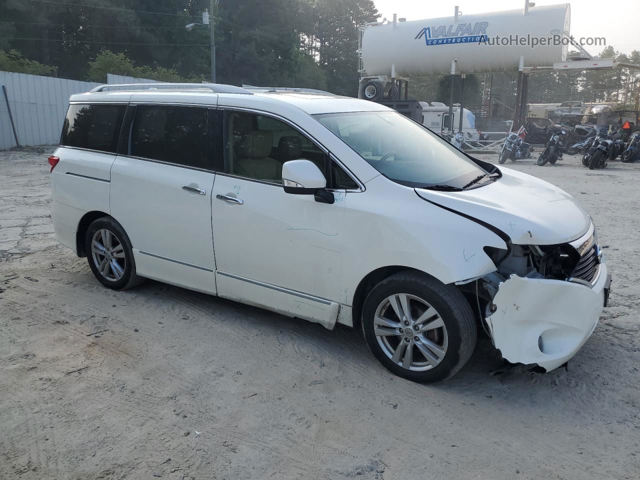 2015 Nissan Quest S White vin: JN8AE2KP1F9122371