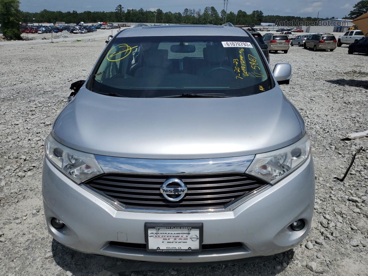 2015 Nissan Quest S Серебряный vin: JN8AE2KP1F9125867