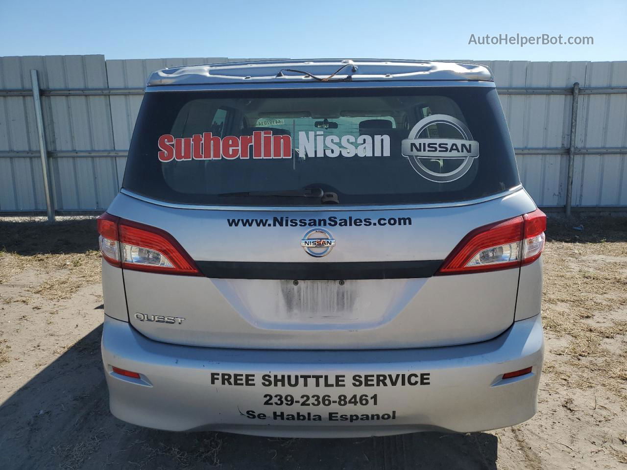 2015 Nissan Quest S Silver vin: JN8AE2KP2F9131130