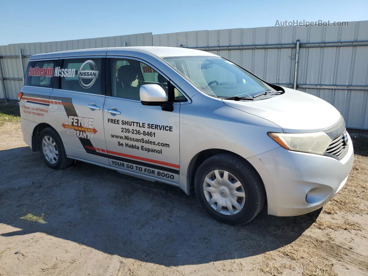 2015 Nissan Quest S Silver vin: JN8AE2KP2F9131130