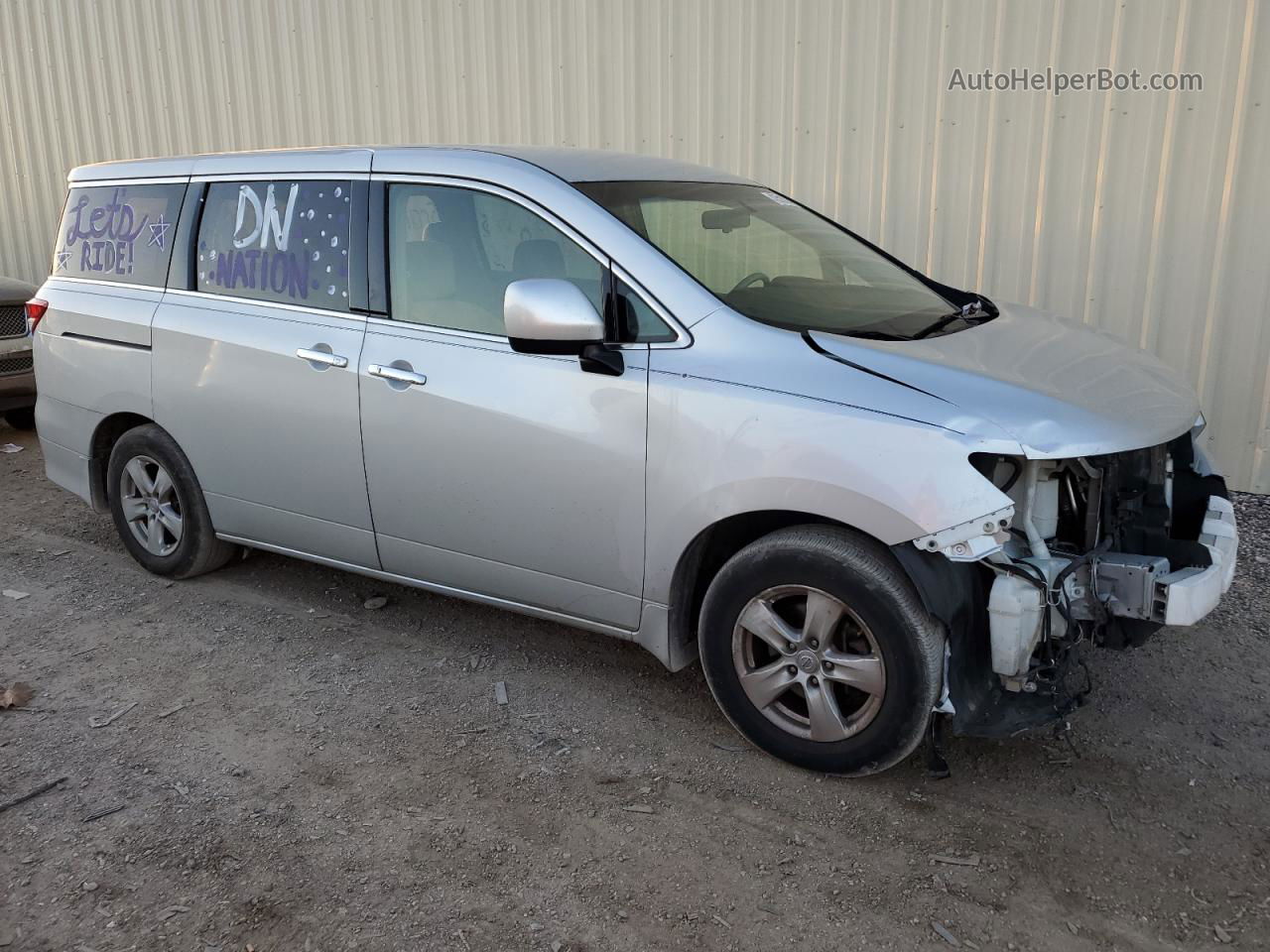 2015 Nissan Quest S Silver vin: JN8AE2KP3F9124073