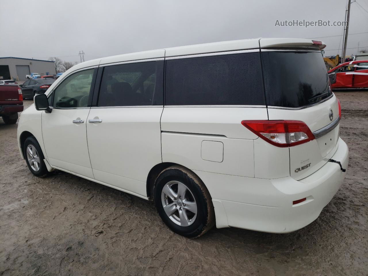 2015 Nissan Quest S White vin: JN8AE2KP3F9126213