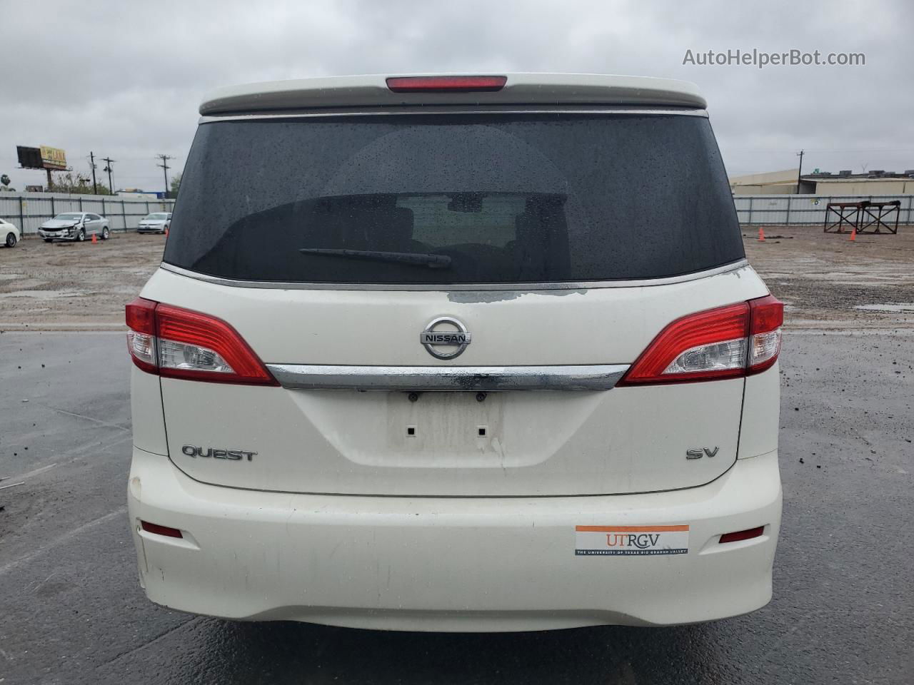 2015 Nissan Quest S White vin: JN8AE2KP3F9127037