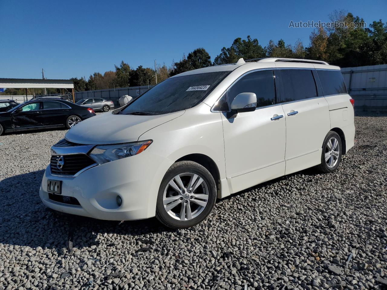 2015 Nissan Quest S White vin: JN8AE2KP3F9129872