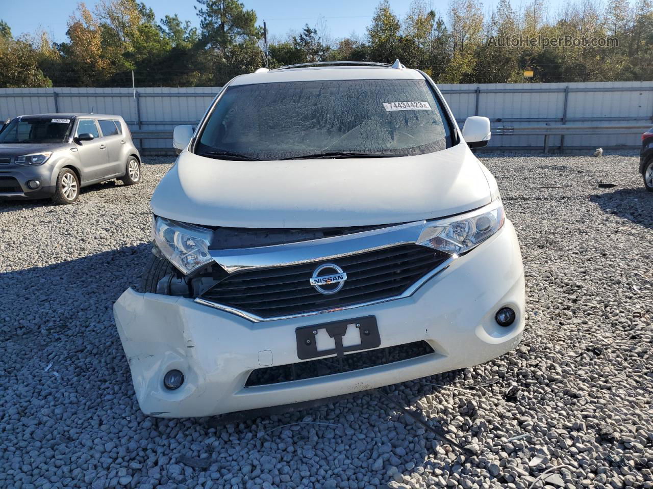 2015 Nissan Quest S White vin: JN8AE2KP3F9129872