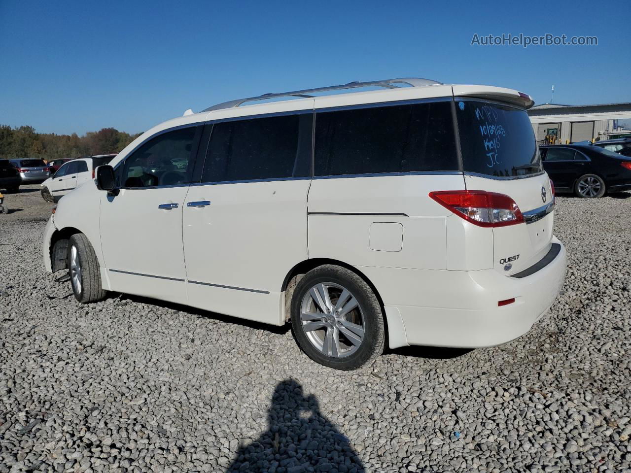 2015 Nissan Quest S White vin: JN8AE2KP3F9129872