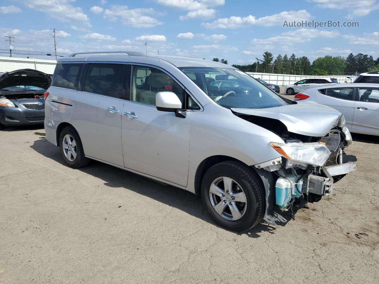 2015 Nissan Quest S Silver vin: JN8AE2KP4F9124499