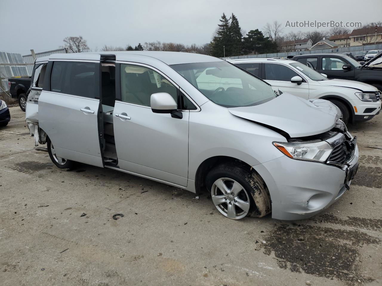 2015 Nissan Quest S Silver vin: JN8AE2KP4F9126687