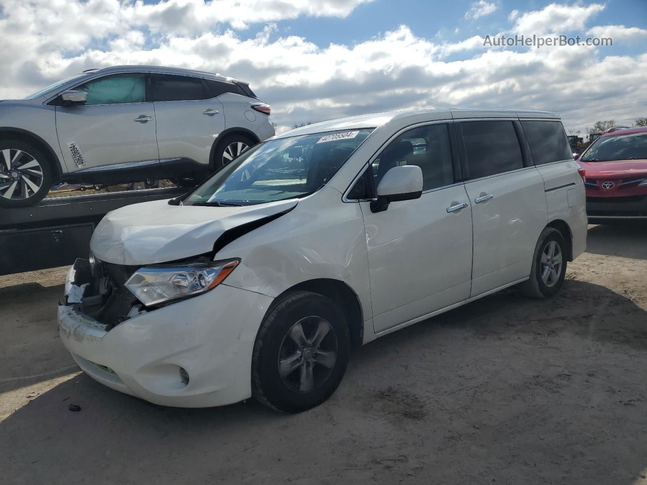 2015 Nissan Quest S White vin: JN8AE2KP5F9120932