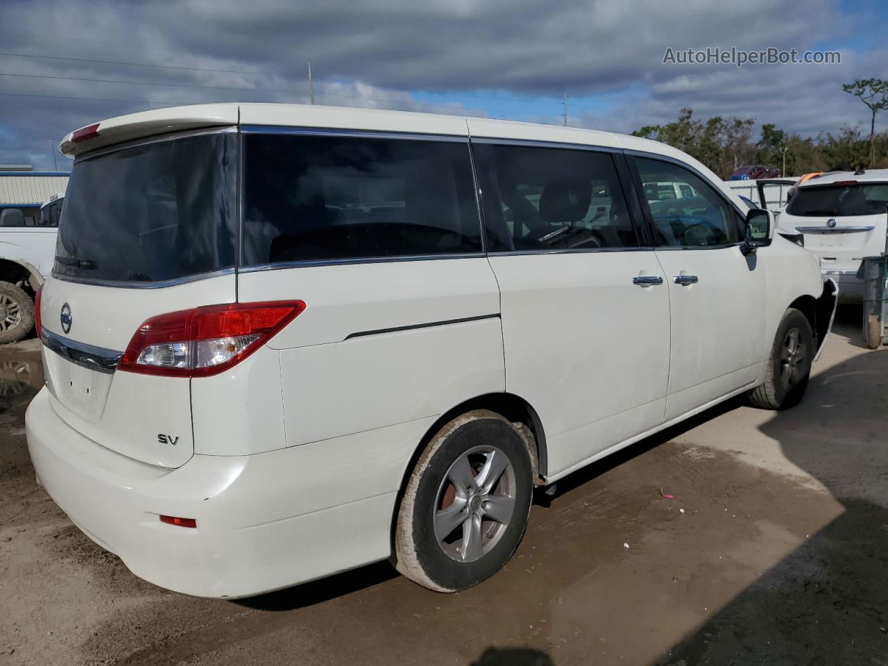 2015 Nissan Quest S White vin: JN8AE2KP5F9120932