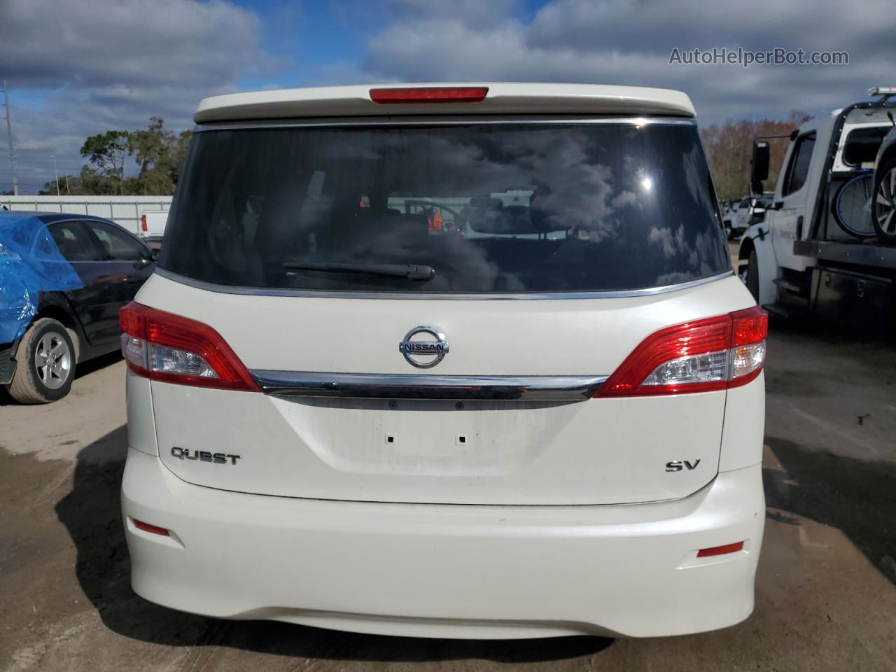 2015 Nissan Quest S White vin: JN8AE2KP5F9120932