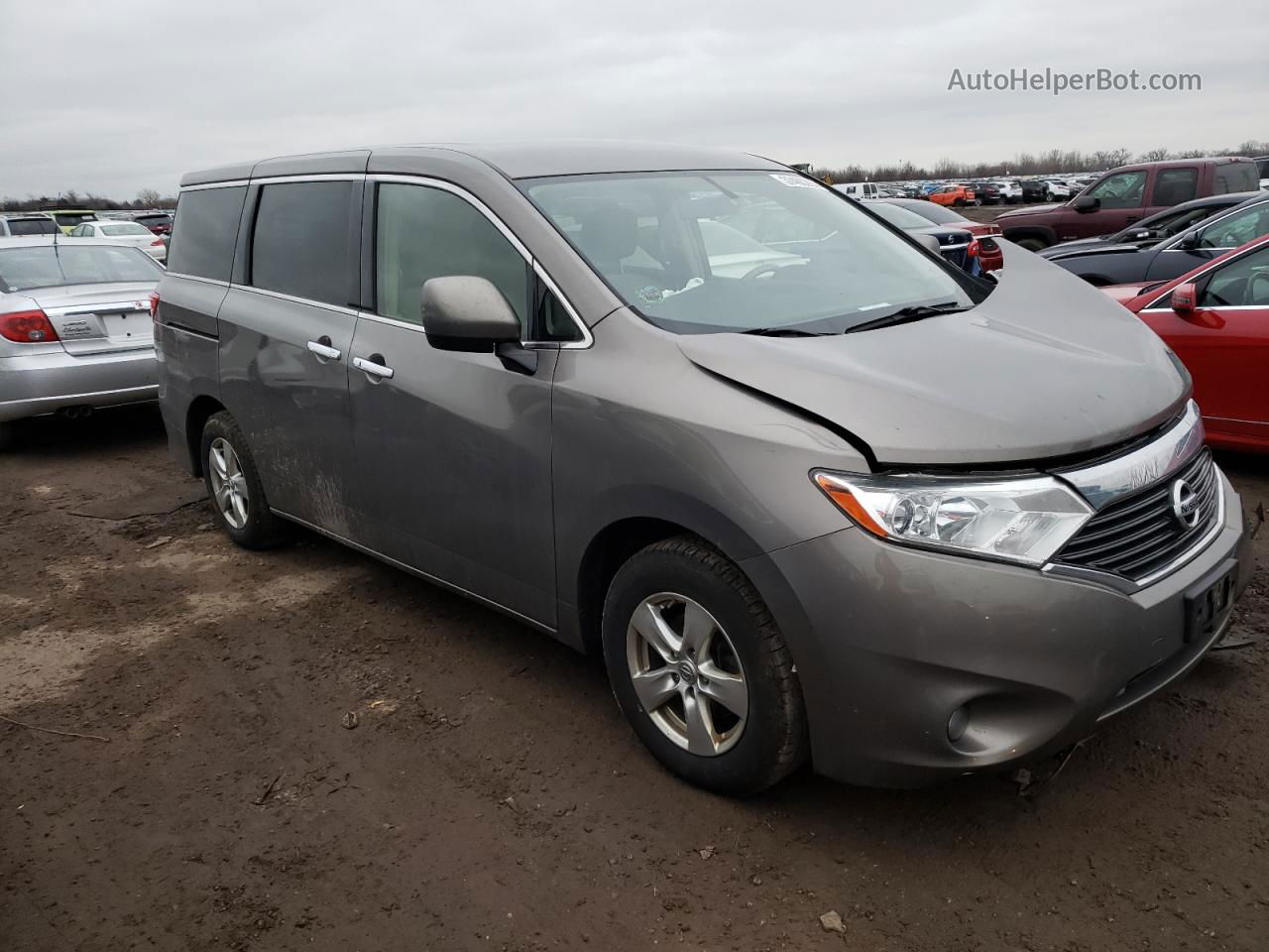 2015 Nissan Quest S Gray vin: JN8AE2KP6F9130014