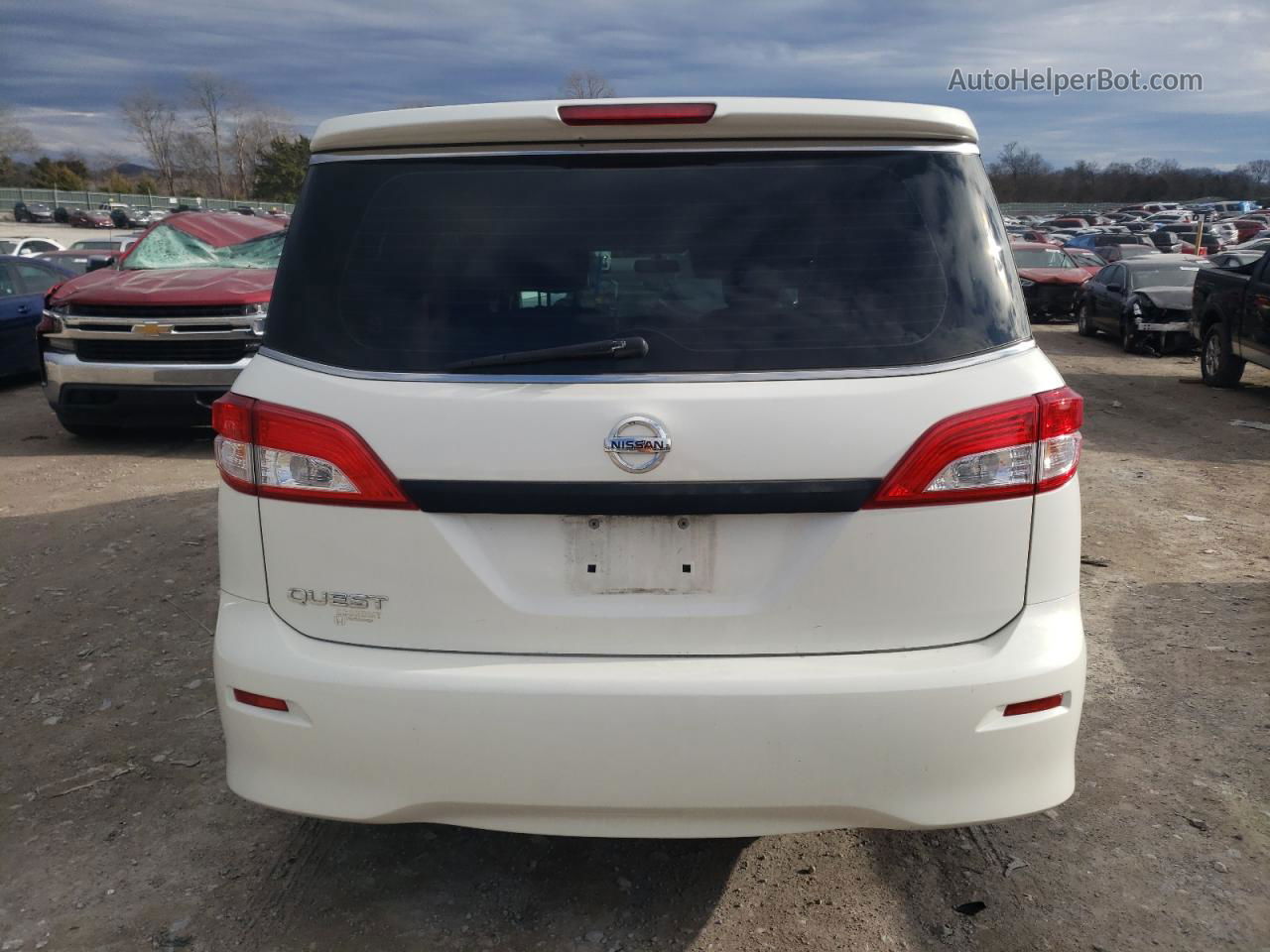 2015 Nissan Quest S White vin: JN8AE2KP7F9129986