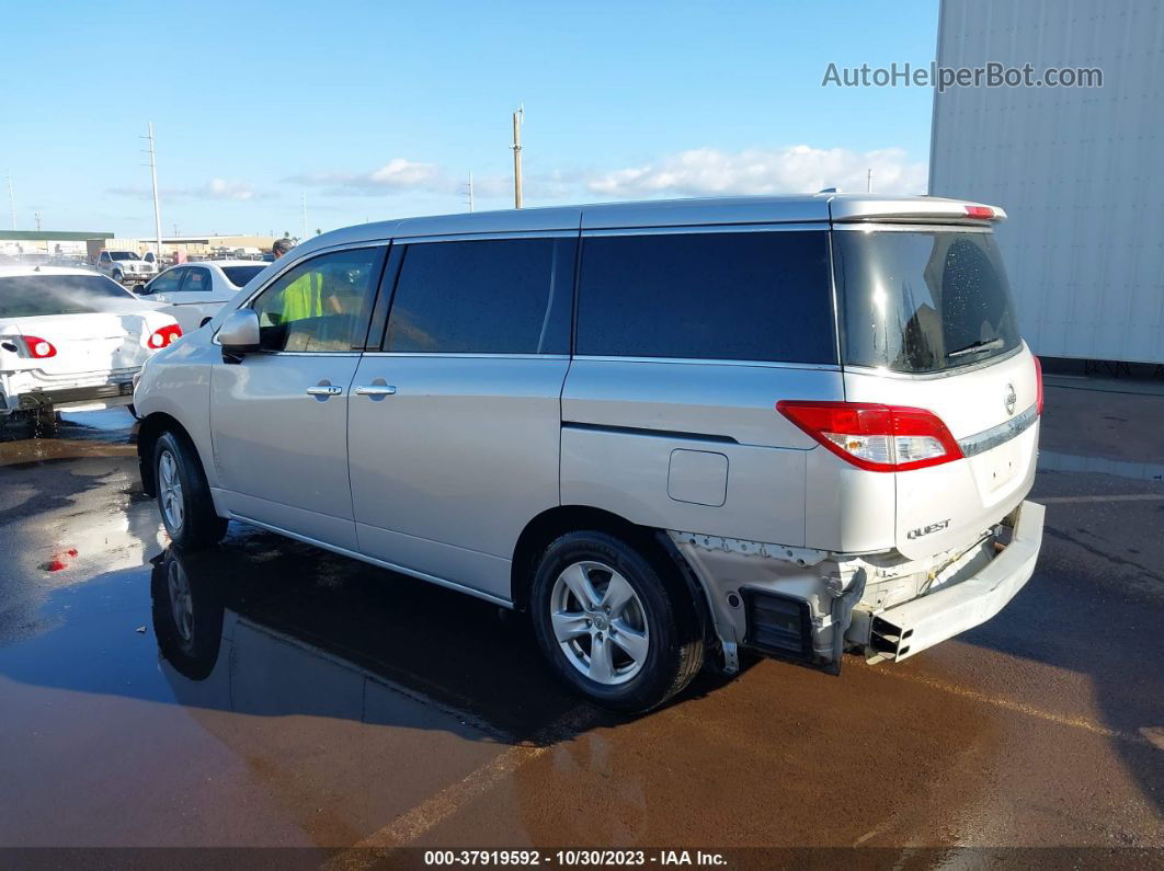 2015 Nissan Quest Sv Silver vin: JN8AE2KP9F9125647