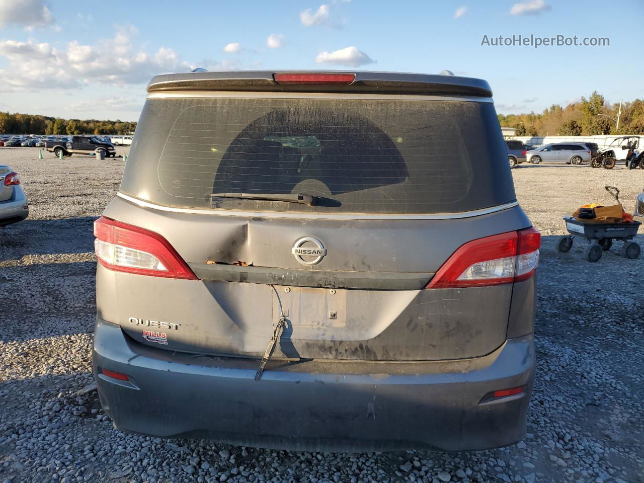 2015 Nissan Quest S Серый vin: JN8AE2KP9F9133019