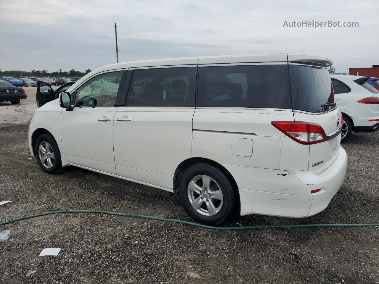 2015 Nissan Quest S White vin: JN8AE2KP9F9133831