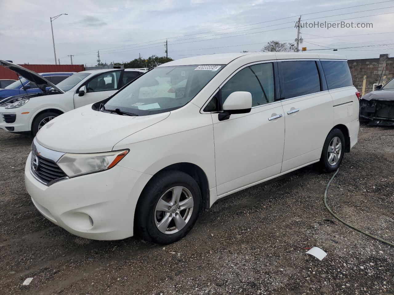 2015 Nissan Quest S White vin: JN8AE2KP9F9133831