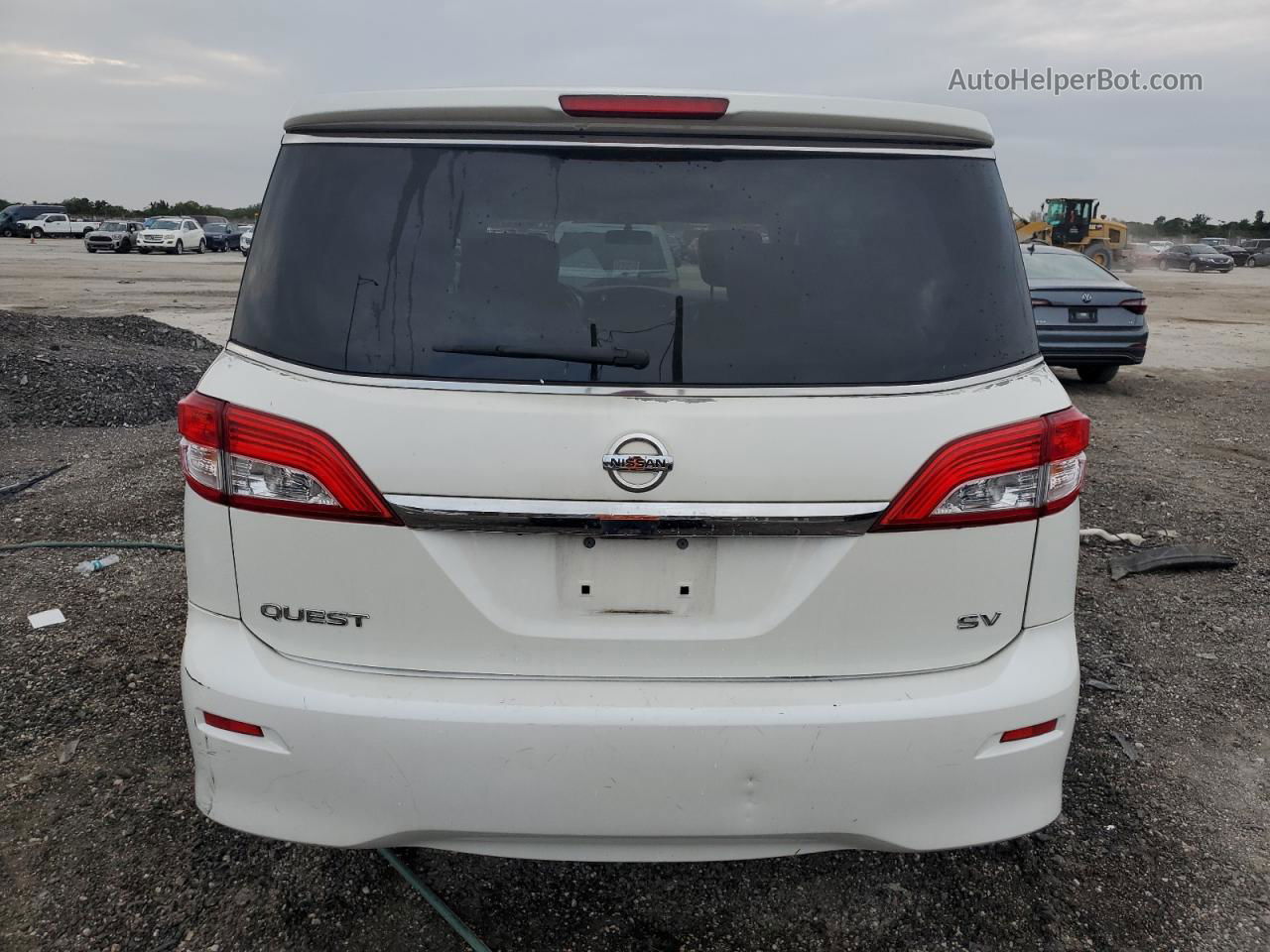 2015 Nissan Quest S White vin: JN8AE2KP9F9133831