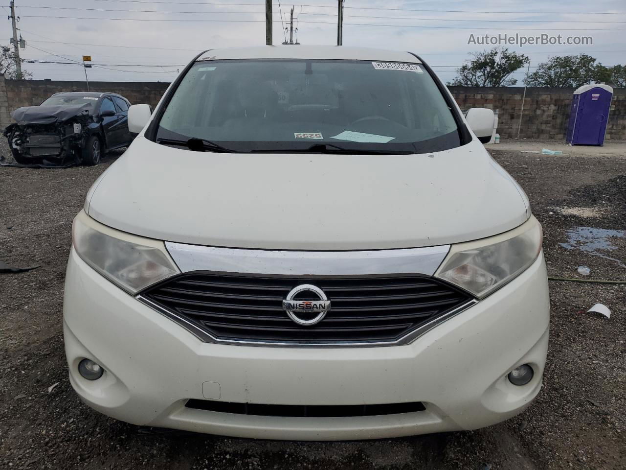 2015 Nissan Quest S White vin: JN8AE2KP9F9133831