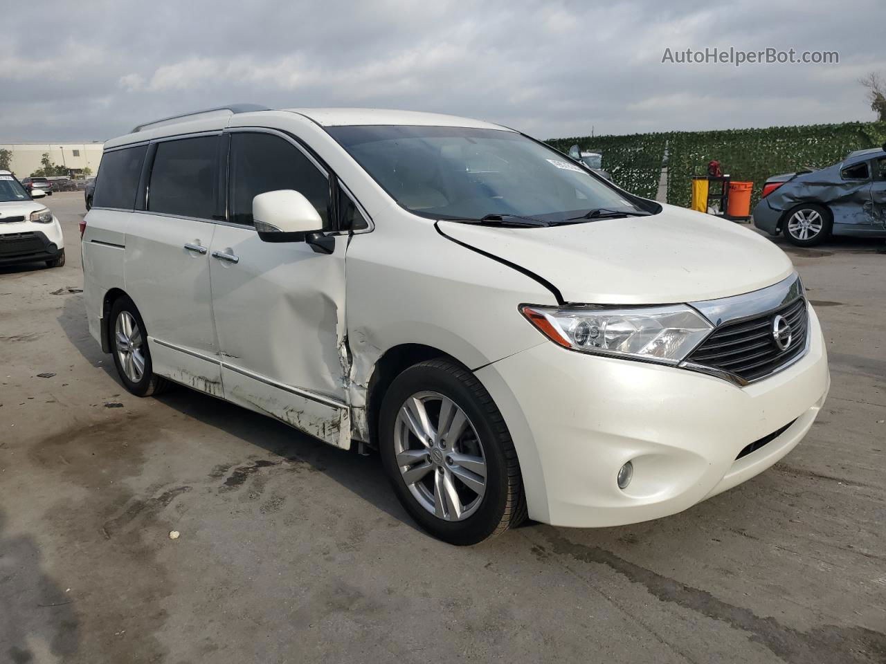 2015 Nissan Quest S White vin: JN8AE2KP9F9134395