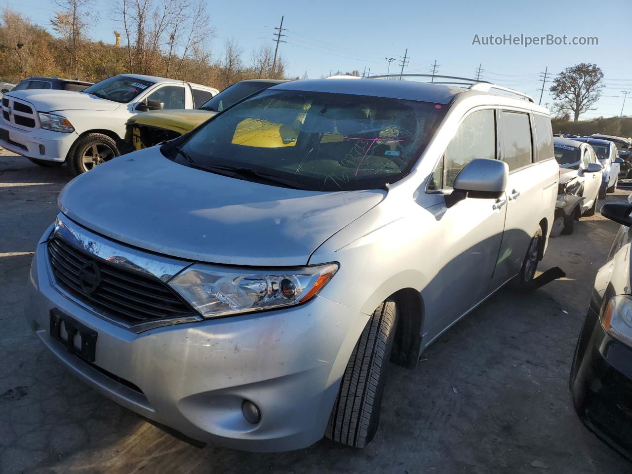 2015 Nissan Quest S Серебряный vin: JN8AE2KPXF9122823