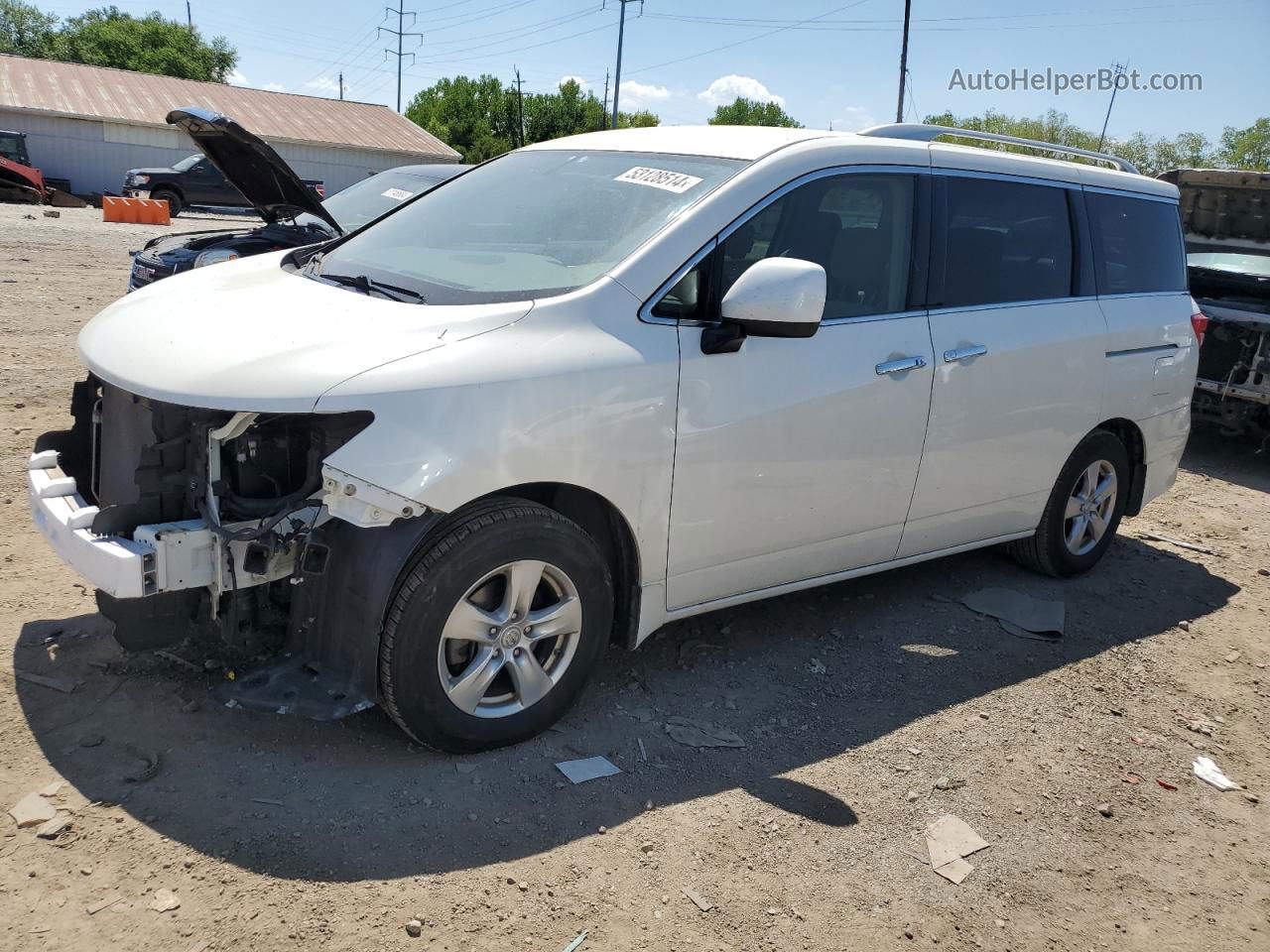 2015 Nissan Quest S Белый vin: JN8AE2KPXF9129819