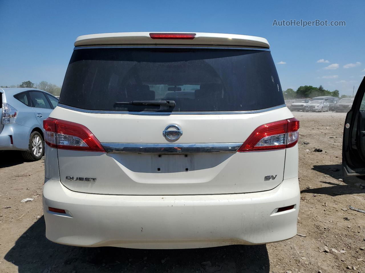 2015 Nissan Quest S White vin: JN8AE2KPXF9129819