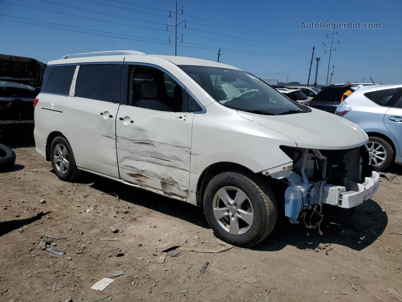 2015 Nissan Quest S White vin: JN8AE2KPXF9129819