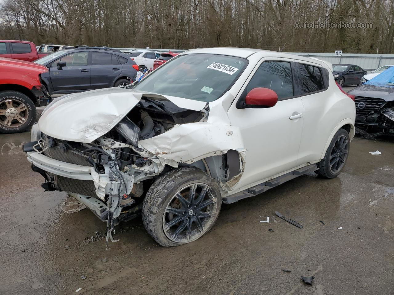 2014 Nissan Juke S White vin: JN8AF5MR9ET362993