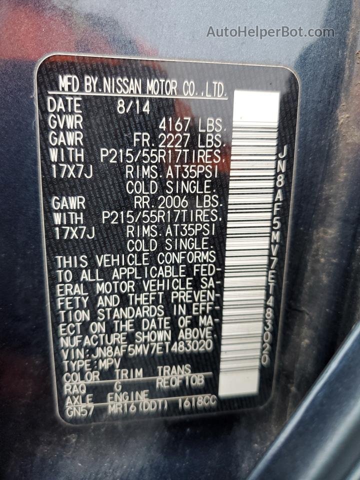 2014 Nissan Juke S Синий vin: JN8AF5MV7ET483020