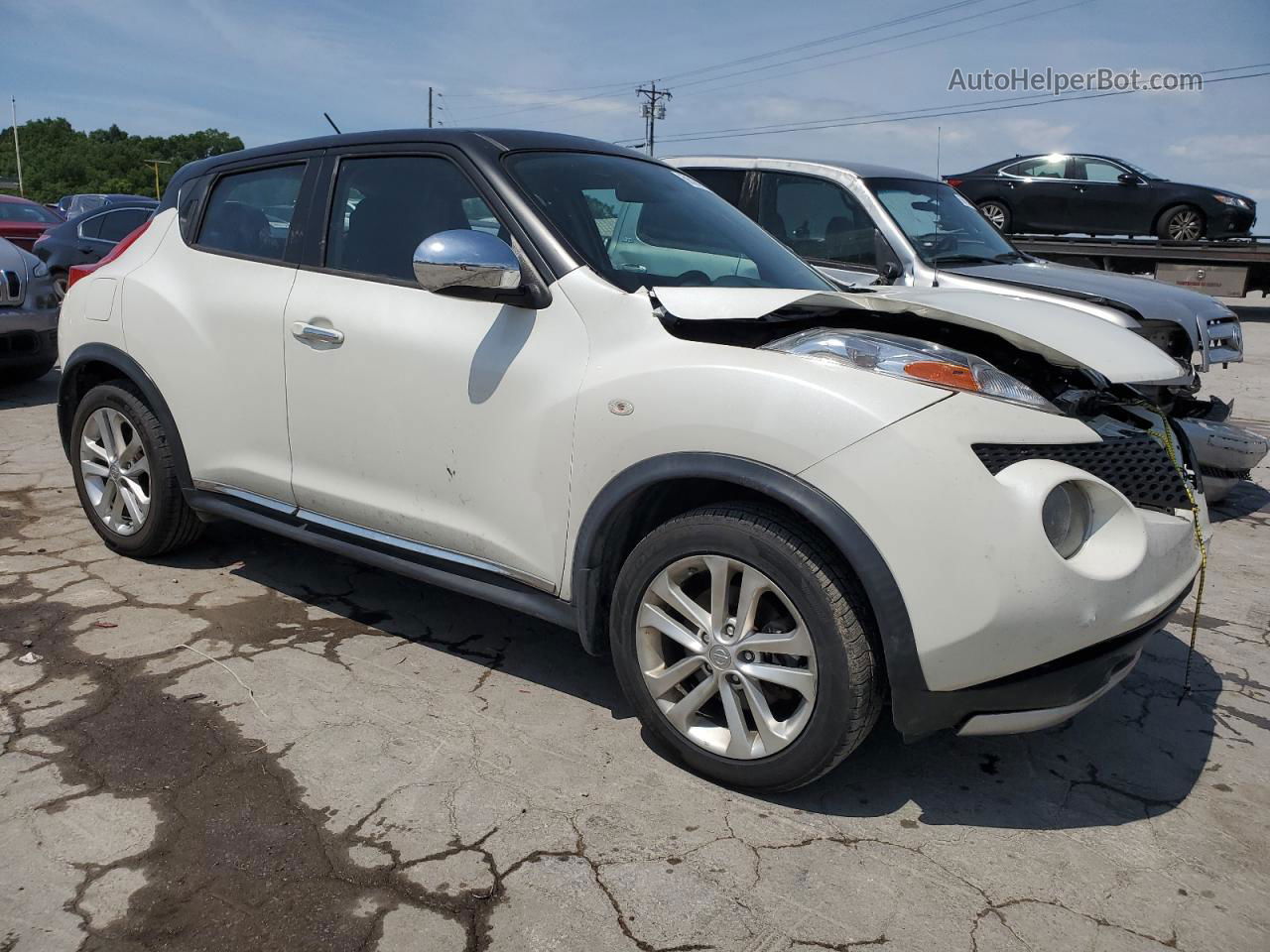 2014 Nissan Juke S White vin: JN8AF5MVXET482976