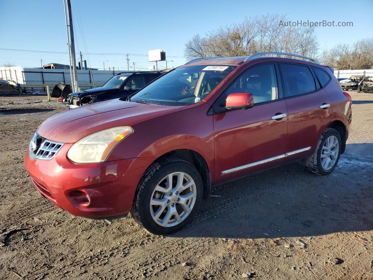 2012 Nissan Rogue S Red vin: JN8AS5MT0CW289760