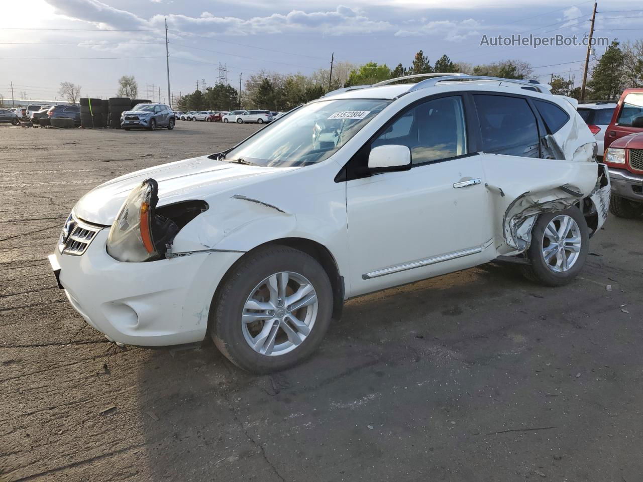 2012 Nissan Rogue S White vin: JN8AS5MT0CW289967