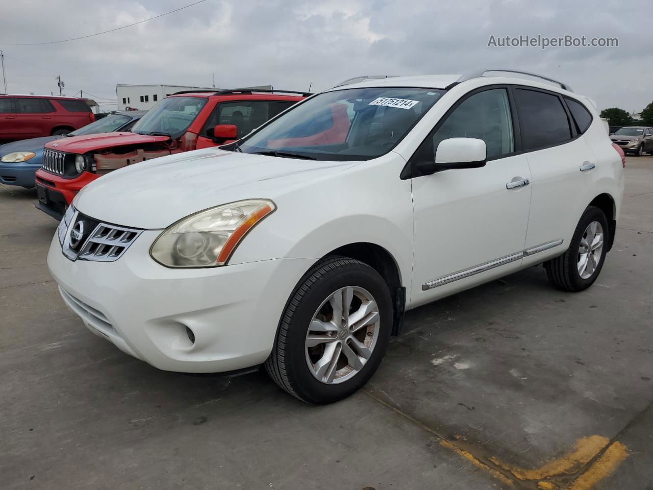 2012 Nissan Rogue S White vin: JN8AS5MT0CW291413